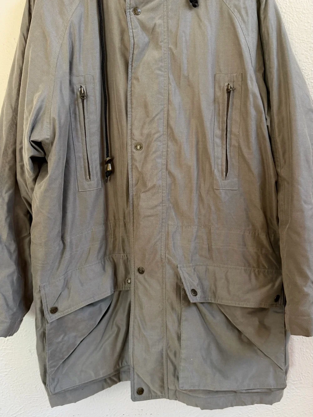 Greg Norman greenish hood field jacket